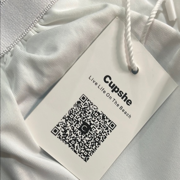 Cupshe Black White One Piece Swim Bathing Swim Suit Lace Wish You Well Stripe - Picture 11 of 14